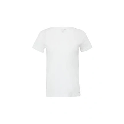 Afbeelding van QS MIT Rundhalsausschnitt Tshirt basic, Dames, Maat: Large, Weiß