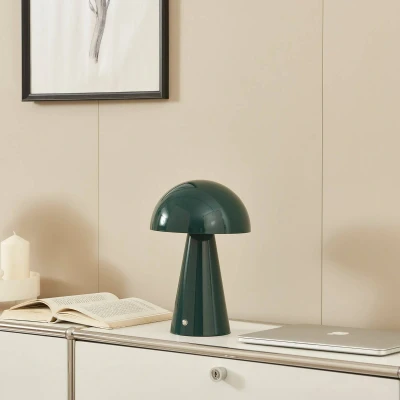 Afbeelding van Lindby LED tafellamp met touchdimmer 1licht IJzer, polycarbonaat H: 30 cm groen Inclusief lichtbron