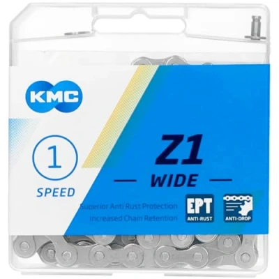 Image de KMC chaîne Z1 large 1/2 x 1/8 pouce 112S argent simple