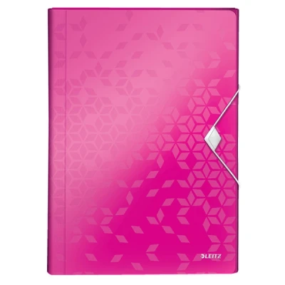 Image de Leitz ordnungsmappe wow, din a4, pp, 6 fcher, pink metallic laminierte oberflche, oberflchenstruktur mit 3d prgung, 3 schutz
