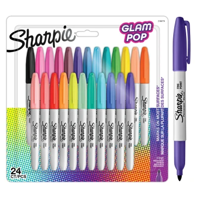 Afbeelding van Viltstift Sharpie Glampop fijn assorti blister à 24 stuks