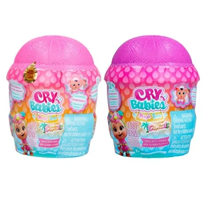 Afbeelding van Cry Babies Magic Tears Tropical Beach Pack 2 verrassingspoppen om te verzamelen die echte tranen huilen, met badpak en 14 accessoires, speelgoed voor meisjes jongens vanaf 3 jaar