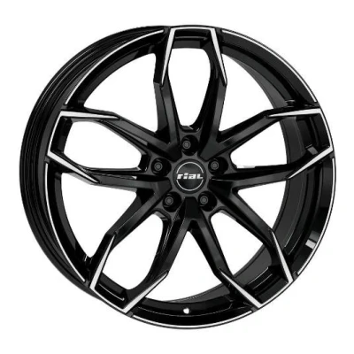 Afbeelding van RIAL 5 gat 17duim 100mm lichtmetalen Velg Lucca schwarz front poliert LUC75745V73 1