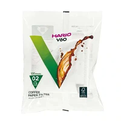 Afbeelding van Hario V60 Filters 02 White VCF 100W (100 Stuks)