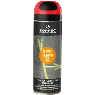 Afbeelding van SOPPEC Tempo TP Tijdelijke Markeer Spray 500ml Fluor Rood