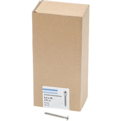 Afbeelding van Spaanplaatschroef RVS 5,0 x 50 mm, Torx25 (200 stuks)