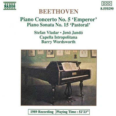 Afbeelding van Stefan Vladar, Jenö Jandó, Capella Istropolitana, Barry Wordsworth Piano Concerto No.5 &#039;Emperor&#039; / Sonata No.15 &#039;Pastoral&#039; (CD)
