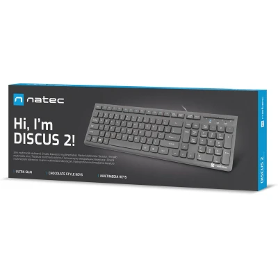 Afbeelding van NATEC Discus 2 toetsenbord USB US Slank