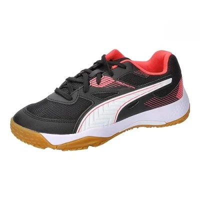 Afbeelding van Puma Solarflash JR II Unisex Handbalschoenen voor kinderen, Maat: 37.5, Black/fire orchid/white Textiel/ synthetisch