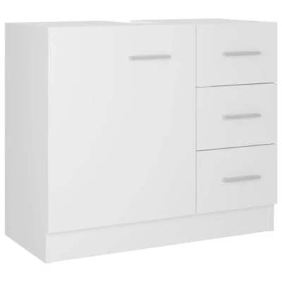 Afbeelding van Wastafelkast 63x30x54 cm bewerkt hout wit
