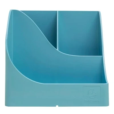 Afbeelding van Exacompta Réf. 69591D Lot de 4 pots à crayons Pen Wave Pop N&#039;Co Cyan avec 5 compartiments hauts pour les grands ustensiles et 1 compartiment bas petits