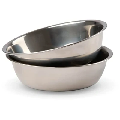 Afbeelding van Bonza 2 stuks roestvrijstalen voederbakken voor honden en katten, perfecte set kleine katten