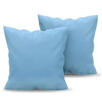 Afbeelding van Dreamzie Kussensloop, 80 x cm, van microvezel, Oeko Tex gecertificeerd, zachte en geborstelde kussenovertrek, fluweelzacht, lichtblauw, 2 stuks