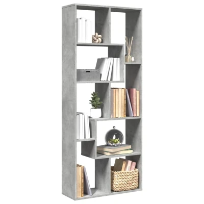 Afbeelding van vidaXL Kamerscherm / boekenkast 67x25x161,5 cm bewerkt hout betongrijs