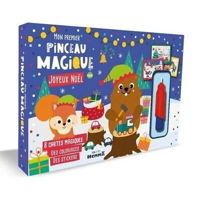 Image de Mon P&#039;tit Hemma premier pinceau magique Joyeux Noël 8 cartes magiques Des coloriages stickers