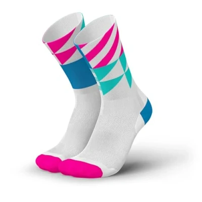Afbeelding van INCYLENCE ULTRALIGHT Chaussettes de course pour homme et femme, respirantes très fines, 1 paire, Elements White Blue Pink, 35 38 EU