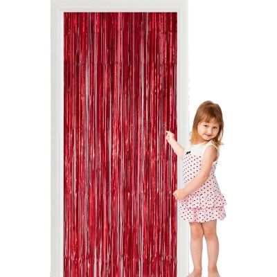 Afbeelding van Deurgordijn folie rood 100x240cm