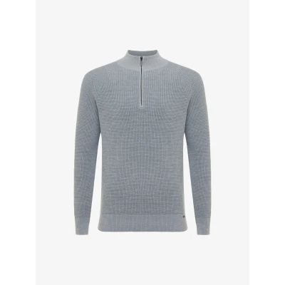 Afbeelding van Gentiluomo Turtle Zip Truien &amp; Vesten Heren Sweater Hoodie Vest Blauw Maat M