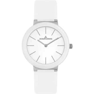 Afbeelding van Jacques Lemans Analog Quarz Horloge, Dames, Maat: One Size, Weiß