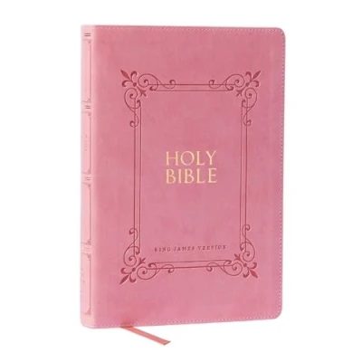 Afbeelding van KJV Holy Bible: Large Print with 53,000 Center Column Cross References, Pink Leathersoft, Red Letter, Comfort (Thumb Indexed): King James Version