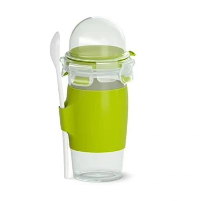Afbeelding van EMSA CLIP GO yoghurtbeker 0,45 l + lepel groen picknick lunchbox N1071400