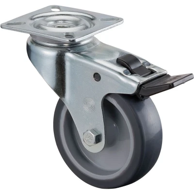 Afbeelding van Bs rollen Apparatenzwenkwiel met plaat en rem rubber band 50mm