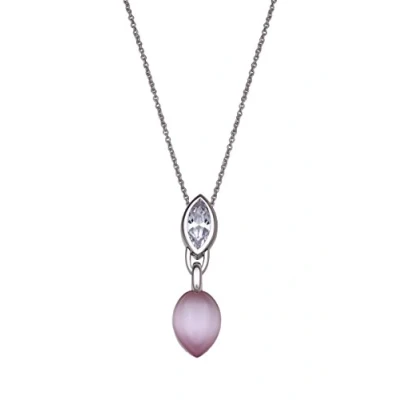 Afbeelding van Orphelia Hanger + Ketting Pink Cateye Zirconium ZH 4532