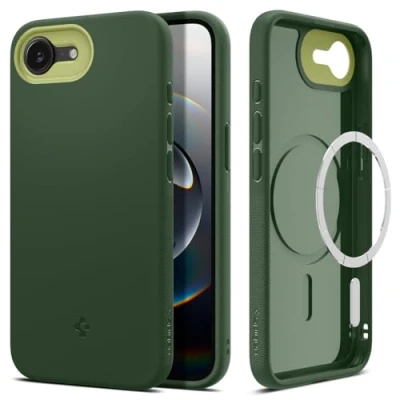 Afbeelding van Spigen Coque pour iPhone 16e, Nano Pop MagFit, [Anti jaunissement] Vert Avocat