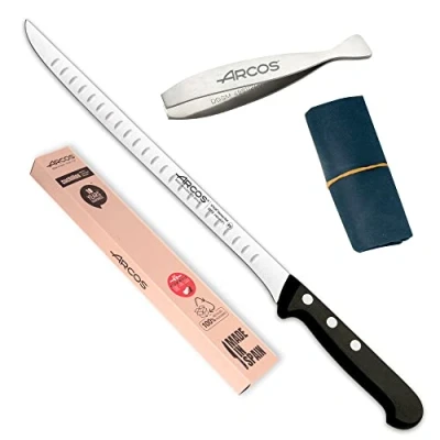 Afbeelding van Arcos professionele hamhouder Alveoles Inclusief hamtang hammes honingraatmes messen Nitrum roestvrij staal 240 mm