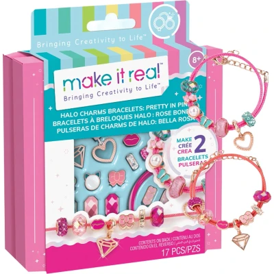 Afbeelding van Make it Real Stalenkrans Bedels armbanden &#039;Pretty in Pink&#039;
