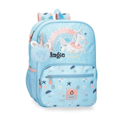Afbeelding van Enso Magic Summer schoolrugzak, geschikt voor trolley, Blauw, 30 x 38 12 cm, polyester, Talla única, Eén maat, Schoolrugzak aanpasbaar aan trolley