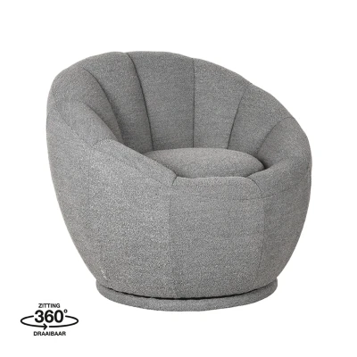 Afbeelding van LABEL51 Fauteuil Crown Grijs Boucle