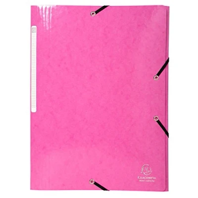 Afbeelding van Exacompta Ref. 55824E collectie Iderama Elastische map met 3 kleppen Geschikt voor A4 documenten, 425 g/m² Glanzend geperst papier FSC gecertificeerd Roze (25 stuks)