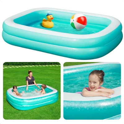 Afbeelding van Cheqo XL Familie Zwembad Opblaasbaar Zwebad Opblaasbad Voor Kinderen Opblaas Stevig PVC