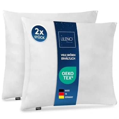 Afbeelding van LILENO HOME Set van 2 microvezel kussens, 80 x cm, hoogwaardige vulling 850 g, wasbaar tot 95 C met ritssluiting, voor bedkussens, sierkussens