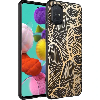 Afbeelding van iMoshion hoesje Geschikt voor Samsung Galaxy A71 Siliconen Design Goud / Rood Brick Red Honeycomb