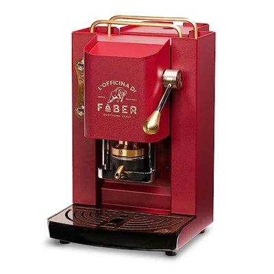 Afbeelding van FABER COFFEE MACHINES Pro Deluxe Macchina da Caffè Cialde 44 mm Cherry Red Ottone