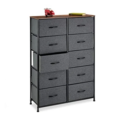 Afbeelding van Relaxdays ladekast 10 lades dressoir hoge bijzetkast halkast commode woonkamer