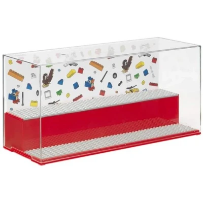 Image de LEGO vitrine Mini figurines iconiques 38 x 18 cm en polypropylène rouge