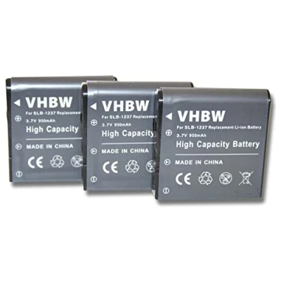 Afbeelding van vhbw 3 x batterij vervangt Sigma BP 31 voor camera (950 mAh, 3,7 V, Li Ion)