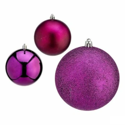 Afbeelding van Set kerstballen Paars Plastic 10 x 13 cm (12 Stuks)