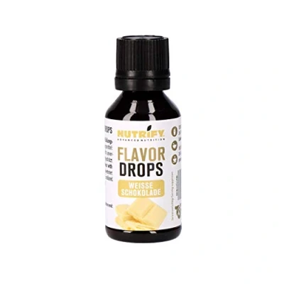Afbeelding van NUTRIFY Advanced Nutrition White Chocolate Flavor Drops 30 ml, aromadruppels in de smaak van witte chocolade, aroma, zonder calorieën, suiker, vet, veganistisch, kleurstoffen