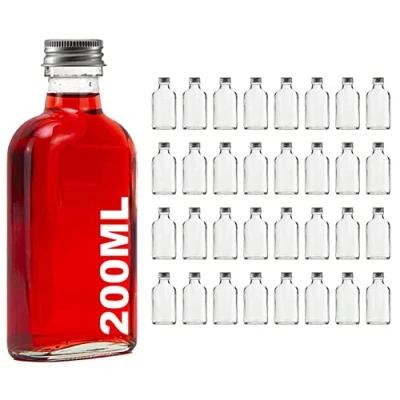 Afbeelding van casavetro Set van 32 lege glazen flessen 200 ml met schroefsluiting, ml, wijnfles, alcoholfles, azijn en olie, 0,2 l (32 x ml)