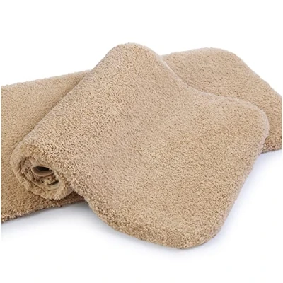 Afbeelding van Badmat, antislip, 2 stuks, dikke badkamermatten, absorberend, vloermat, ultrazacht, van microvezel 50 x 80 cm (beige)