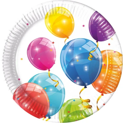 Afbeelding van Procos Feestborden Ballonnen Junior 23 Cm Karton Wit 8 Stuks