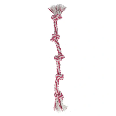 Afbeelding van Adori Flostouw Xl Wit&amp;Roze Hondenspeelgoed 120 cm