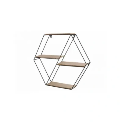 Afbeelding van Cosy&amp;Trendy wandrek Zeshoekig Zwart 49,5 x 44 cm