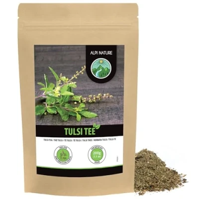 Afbeelding van Tulsi thee, gedroogde tulsi, Indiase basilicum, tulsitee beker, 100% natuurlijk, thee zonder toevoegingen (200 GR)