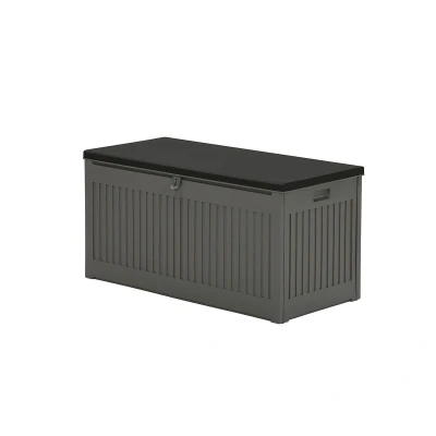 Afbeelding van Primo kussenkist 270L 109x51,3x54,7 Grijs/Zwart Kunststof Garden Impressions