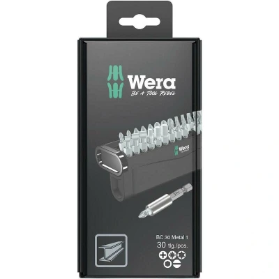 Afbeelding van Wera Bit Check 30 Metal 1 SB 05057440001 Bitset delig Kruiskop Phillips, Pozidriv, Torx, Plat, Inbus